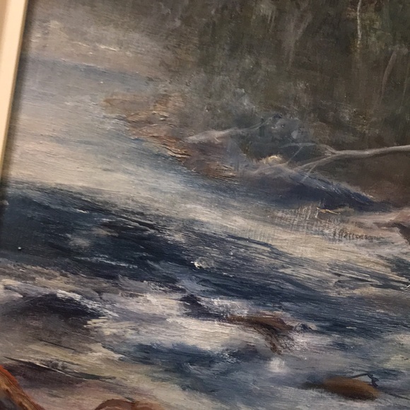 Oil painting Pat Beste Water landscape framed - Picture 4 of 8